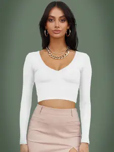 Dream Beauty Fashion Scoop Neck Fitted Crop Top