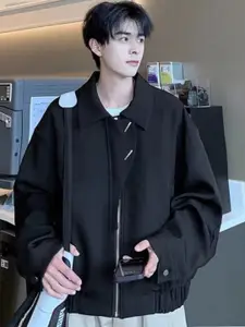 StyleCast Men Spread Collar Solid Casual Open Front Jacket