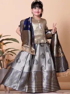 BAESD Girls Woven Design Ready to Wear Lehenga & Blouse With Dupatta