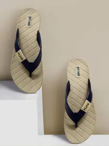 FLITE Women Striped T-Strap Flip Flops