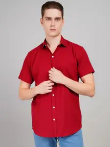 LOUIS MONARCH Men Regular Fit Spread Collar Solid Cotton Casual Shirt