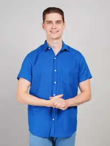 LOUIS MONARCH Men Regular Fit Spread Collar Solid Cotton Casual Shirt