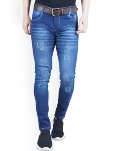 LINARIA Men Classic Slim Fit Mildly Distressed Light Fade Cotton Jeans