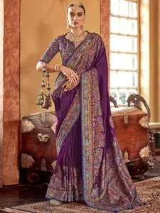 elora Paisley Printed Banarasi SareeWith Unstitched Blouse Piece