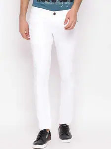 LINARIA Men Cotton Classic Slim Fit Mid-Rise Low Distress Jeans