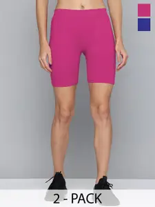 Jinfo Women Pack Of 2 Skinny Fit Cycling Sports Shorts