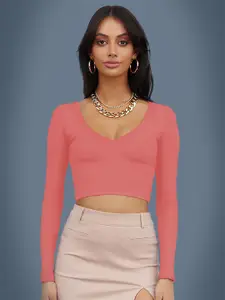 Dream Beauty Fashion Scoop Neck Fitted Crop Top
