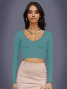 Dream Beauty Fashion Scoop Neck Fitted Crop Top