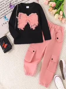 Xsole Girls Self Design T-shirt With Jogger