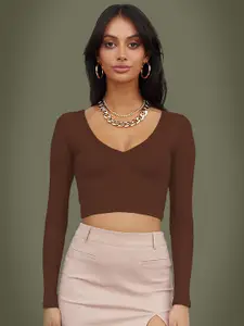 Dream Beauty Fashion V-Neck Fitted Crop Top