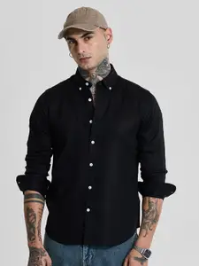 Snitch Men Smart Slim Fit Button-Down Collar Textured Casual Shirt