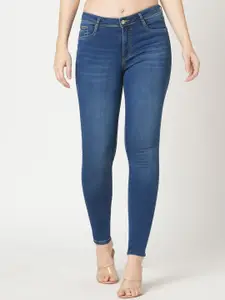 Kraus Jeans Women Skinny Fit High-Rise Light Fade Jeans