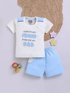 Nottie Planet Boys Printed Round Neck Pure Cotton T-shirt with Shorts