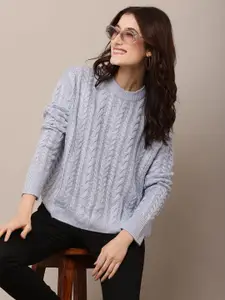 NoBarr Women Round Neck Long Sleeves Pullover Sweaters