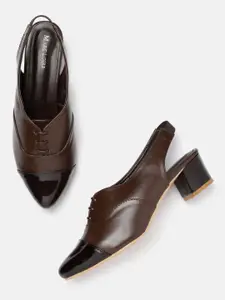 Marc Loire Textured Block Heeled Pumps