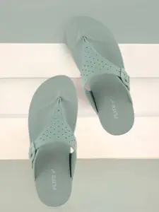 FLITE Women T-Strap Flip Flops with Laser Cuts