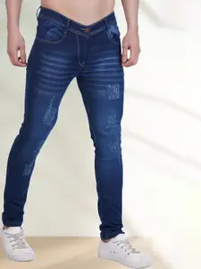 LINARIA Men Cotton Classic Regular Fit Mid-Rise Low Distress Light Fade Jeans