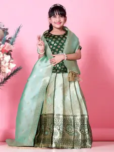 BAESD Girls Zari Ready to Wear Lehenga & Blouse With Dupatta