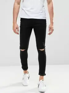 LINARIA Men Classic Slim Fit Slash Knee Cotton Jeans