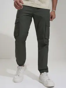 HIGHLANDER Men Ribstop Dobby Solid Cargo Jogger