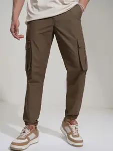 HIGHLANDER Men Ribstop Dobby Solid Cargo Jogger