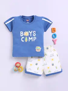 Nottie Planet Boys Printed Round Neck Pure Cotton T-Shirt With Shorts