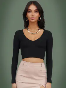 Dream Beauty Fashion Scoop Neck Fitted Crop Top