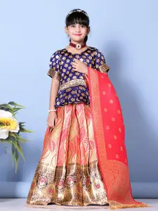 BAESD KARNI Girls Zari Ready to Wear Lehenga & Blouse With Dupatta