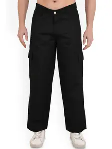 LINARIA Men Classic Boyfriend Fit Stretchable Mid-Rise Cargo Styles Jeans