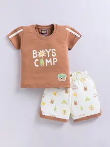 Nottie Planet Boys Printed Round Neck Pure Cotton T-Shirt With Shorts