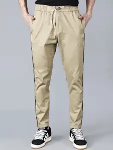 Fort Collins Men Cotton Anti Odour Side Stripes Relaxed-Fit Sports Track Pants