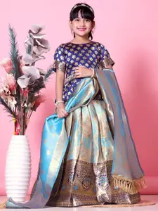 BAESD Girls Zari Ready to Wear Lehenga & Blouse With Dupatta