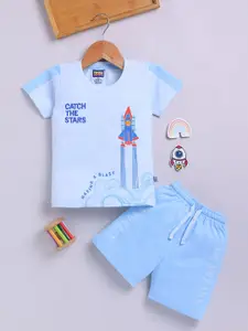 Nottie Planet Boys Printed Pure Cotton T-shirt with Shorts