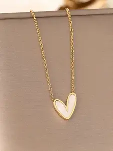 Jewels Galaxy Gold-Plated Stainless Steel Heart Themed Pendant Chain