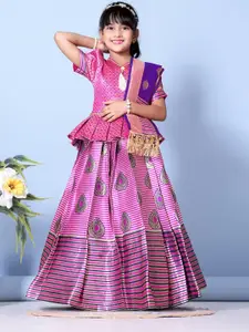 BAESD Girls Woven Design Ready to Wear Lehenga & Blouse With Dupatta