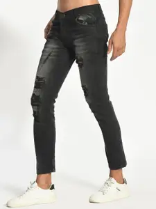 LINARIA Men Regular Fit Mid-Rise Classic Mildly Distressed Heavy Fade Jeans