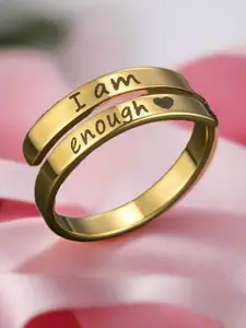 DressBerry Gold-Plated Stainless Steel Adjustable Finger Ring