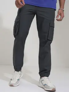 HIGHLANDER Men Ribstop Dobby Solid Cargo Jogger