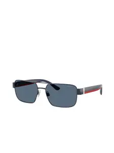 POLO RALPH LAUREN Men UV Protected Blue Lens Rectangle Sunglasses - 0PH316194368058