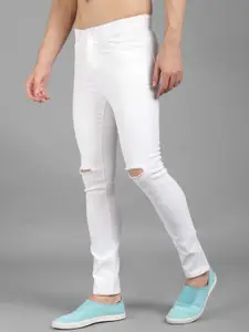 LINARIA Men Classic Low-Rise Tapered Fit Slash Knee Jeans