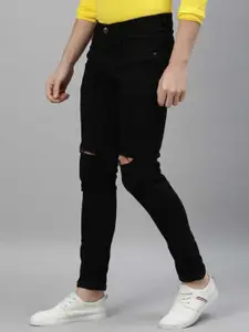 LINARIA Men Classic Cotton Slim Fit Slash Knee Jeans