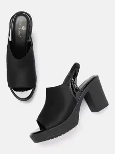 Marc Loire PU Block Peep Toes