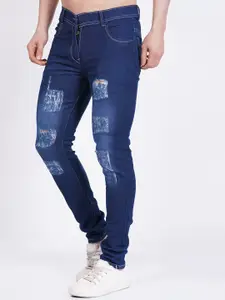 LINARIA Men Classic Mid-Rise Mildly Distressed Light Fade Slim Fit  Jeans