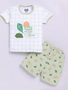 Nottie Planet Boys Printed Round Neck Pure Cotton T-shirt with Shorts