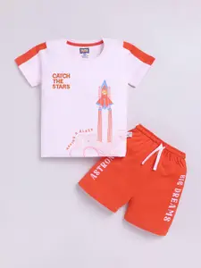 Nottie Planet Boys Printed Pure Cotton T-shirt with Shorts