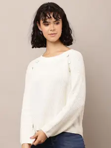 NoBarr Women Ribbed Cotton Pullover
