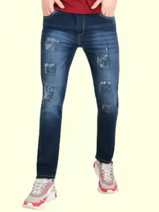 LINARIA Men Classic Slim Fit Highly Distressed Light Fade Jeans