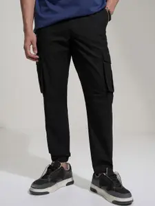 HIGHLANDER Men Ribstop Dobby Solid Cargo Jogger