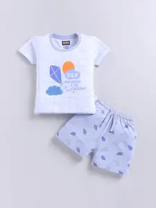 Nottie Planet Boys Printed Round Neck Pure Cotton T-Shirt With Shorts
