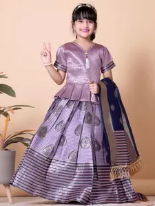BAESD Girls Woven Design Ready to Wear Lehenga & Blouse With Dupatta